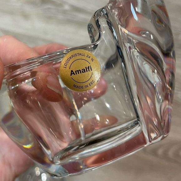 Amalfi chandel 24% lead crystal Pair of 2 Vintage candle holder - Picture 2 of 9